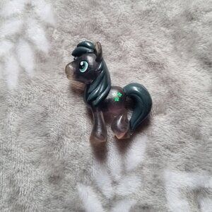 My Little Pony Figure Lucky Clover Black Translucent MLP G4 Mini Figurine